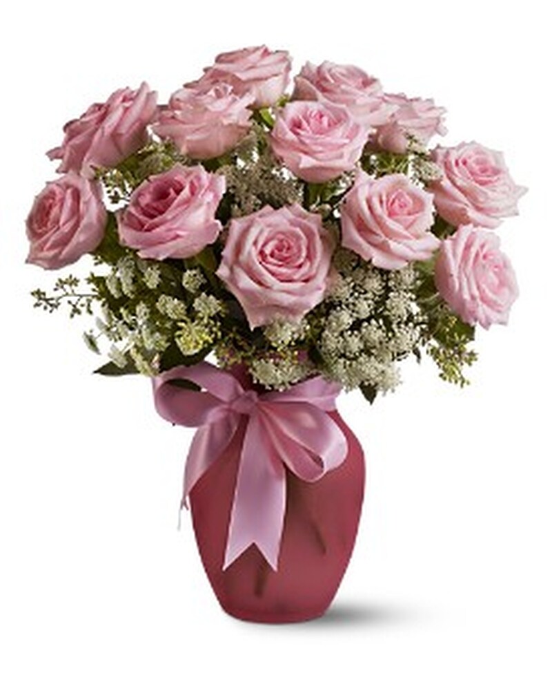 One Dozen Pink Roses