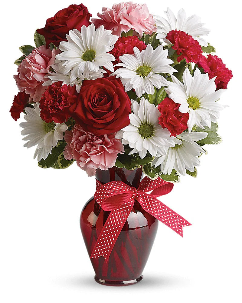 Hugs And Kisses Bouquet With Red Roses